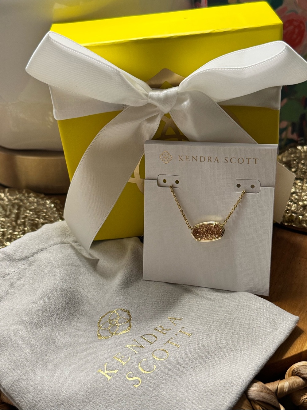Kendra Scott Gold Druzy Pendant Necklace - Gold